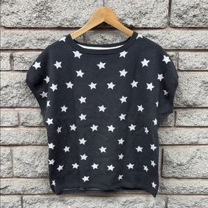 Star Patterned Black and White Women's Top